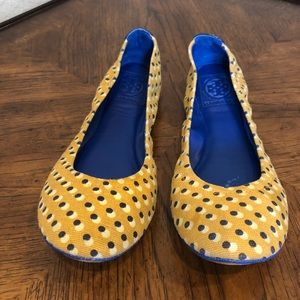 Size 7.5 Tory Burch polka dot ballet flats